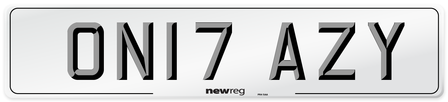 ON17 AZY Number Plate from New Reg